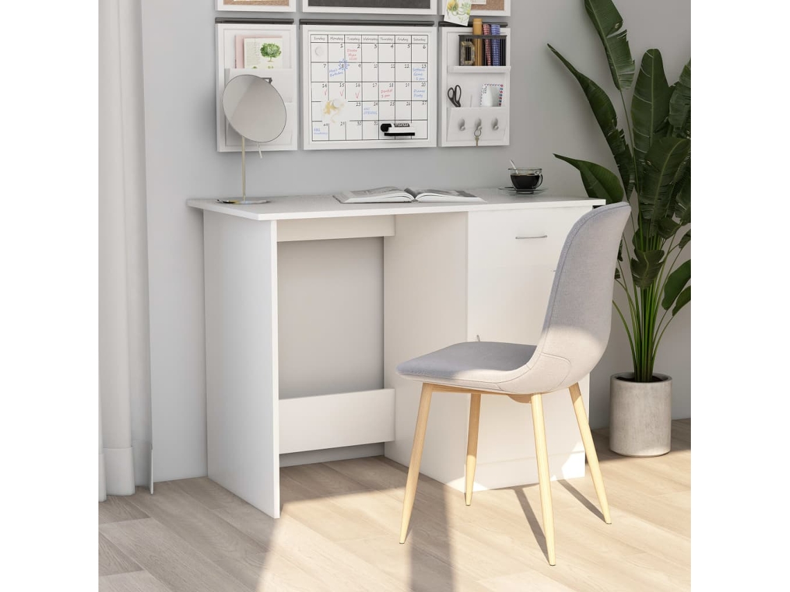 Vidaxl Secretária 100x50x76 Cm Derivados De Madeira Branco
