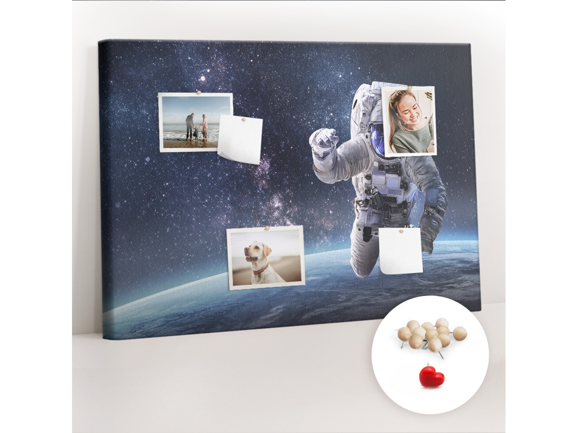 Quadro De Cortiça Com Impressão Astronauta Para O Quarto Das Crianças Espelharte (100x70 Cm)