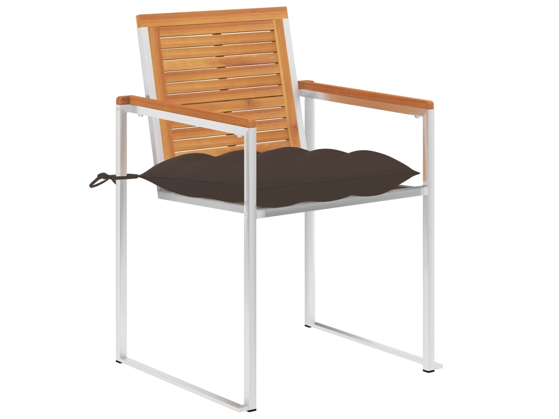 Maison Exclusive - Cadeiras De Jardim Com Almofadões 2 Pcs Acácia Maciça E Aço