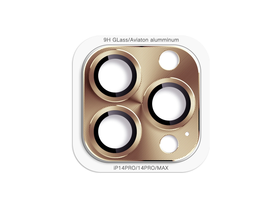 A Película Metálica Para Lentes É Adequada Paracapa Protetora Dourada Com Padrão De Cd Para Iphone 14 Pro/14 Pro Max