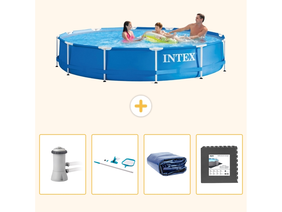 Intex Piscina Com Estrutura Redonda - 366x76 Cm - 5-peças S217