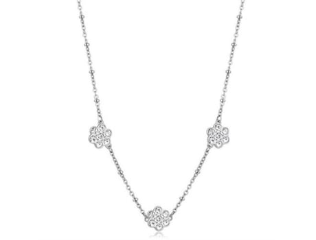 Colar De Aço Decente Com Flores Aurora Sar42 Sagapõ