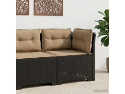 Vidaxl Sofá De Jardim 1 Lugar Com Almofadas Look Rattan Pp Antracite