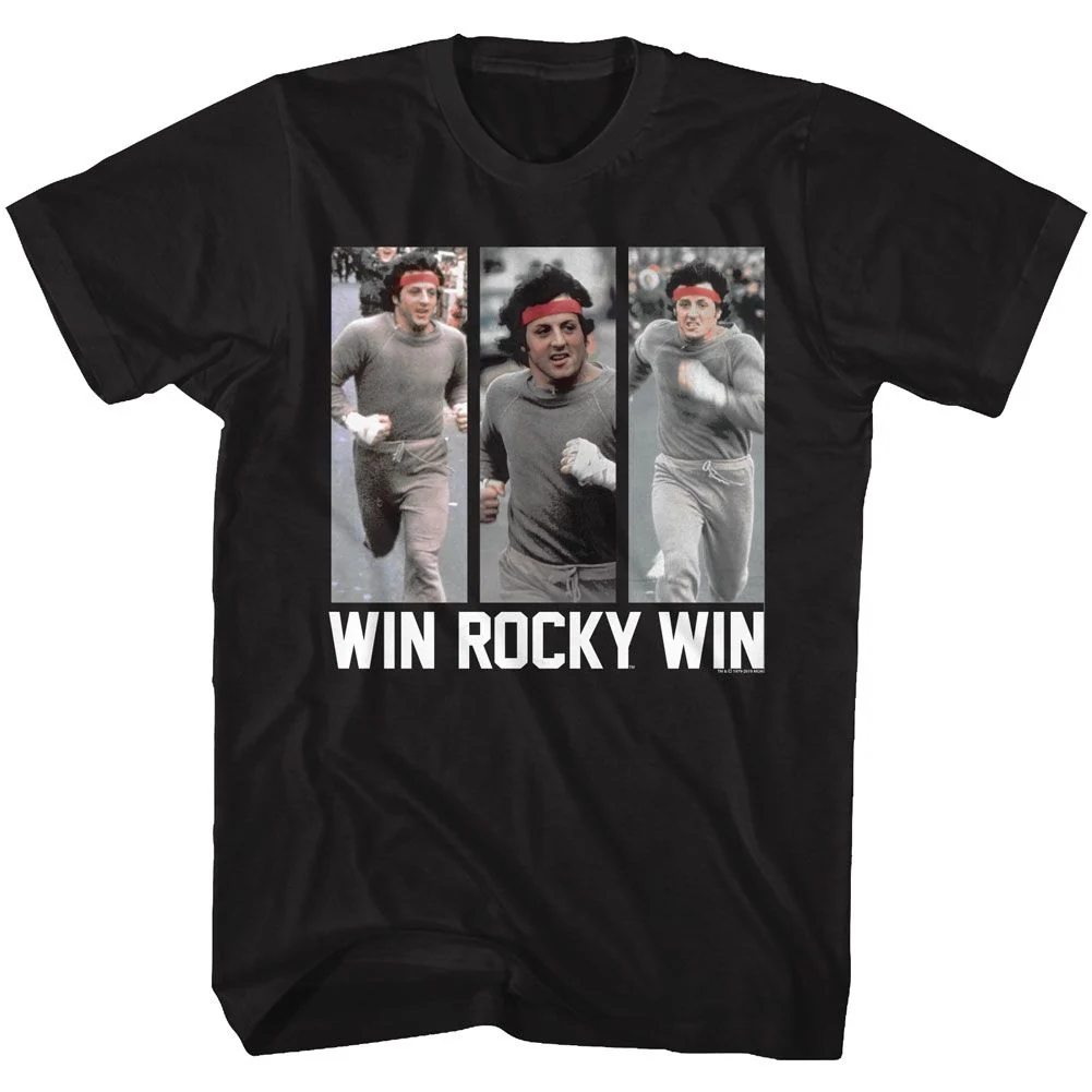 Rockinstone Rocky Movie Run Rocky Run Black Adult T-shirt Size:xl