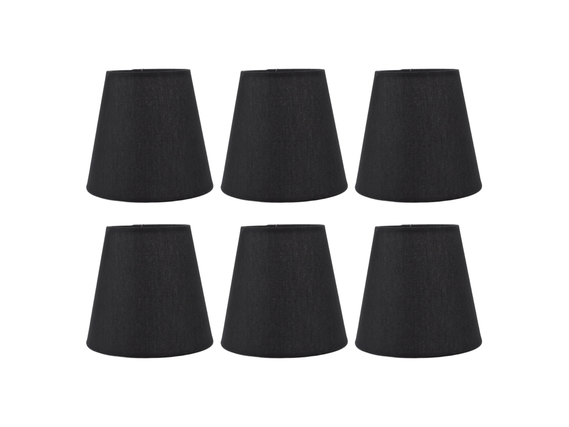 Conjunto de 6 Abajures Modernos Pretos para E14 Decoração Casa
