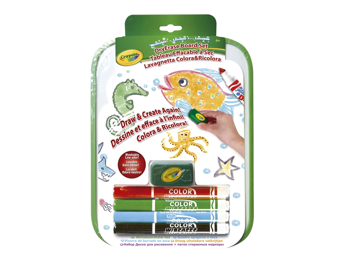 CRAYOLA Quadro com 4 Marcadores Laváveis e Apagador