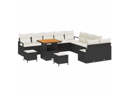 Maison Exclusive - Conjunto De Sofá De Jardim Com Almofada 13 Pcs Preto Vime Pe