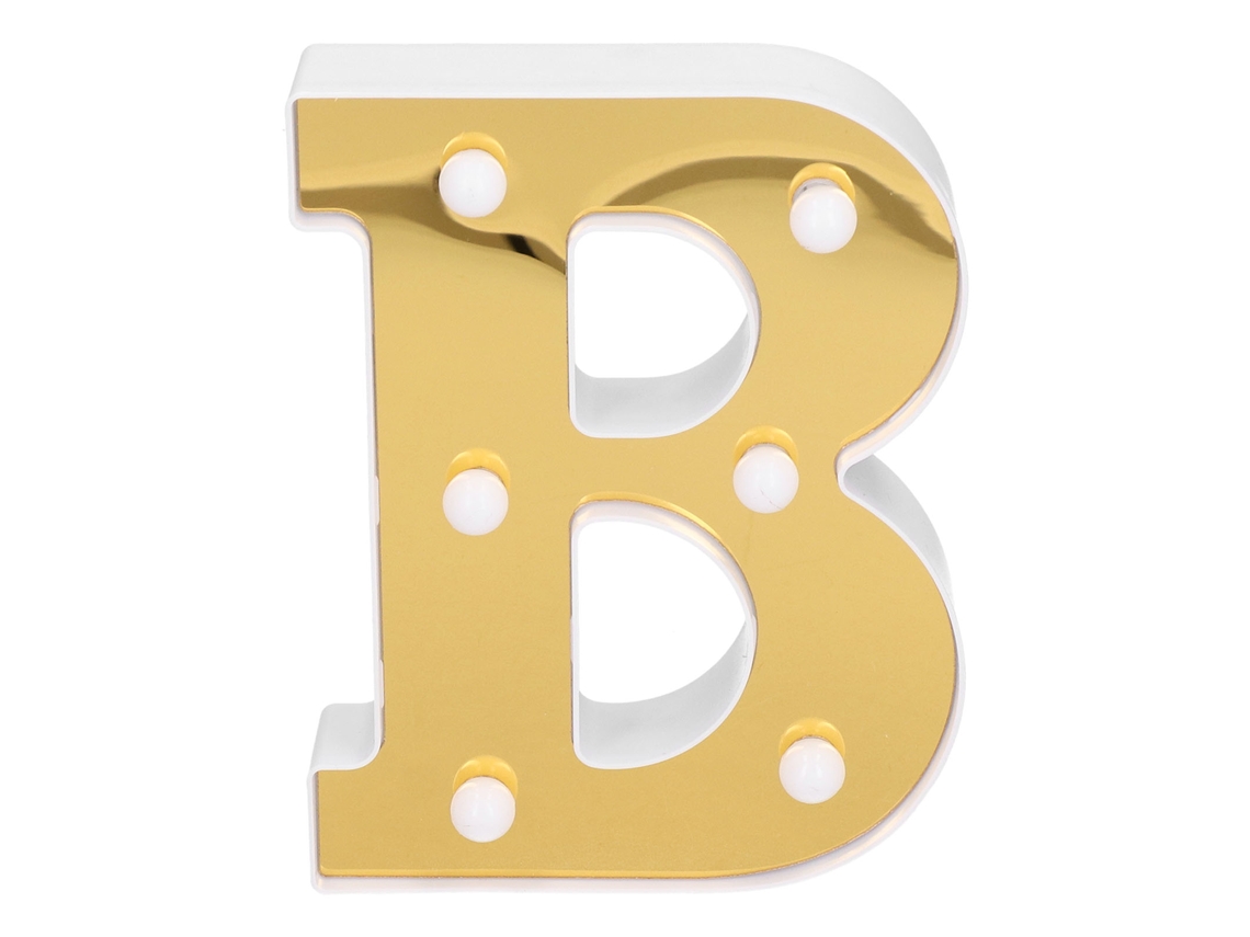 Luminária em Formato de B Dourada, Inovadora, com o Alfabeto Inglês, Ideal para Decoração de Casa CHABERLU