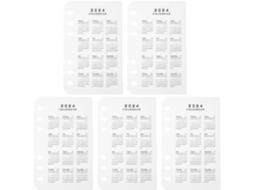 Divisórias Para Caderno A6, 5 Peças, Pp Fosco, Transparente, Separador de Páginas, Calendário 2024, Organizador Prático