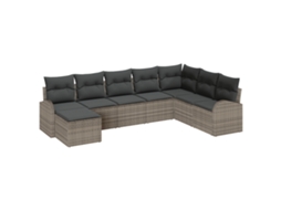 Conjunto 8 Conjunto De Sofás Vidaxl Cinzento Vime Pe (289 X 179 X 85 Cm)