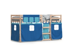 Bunk Bed, Bunk Beds Vidaxl Azul Madeira De Pinho (90 X 190 Cm)