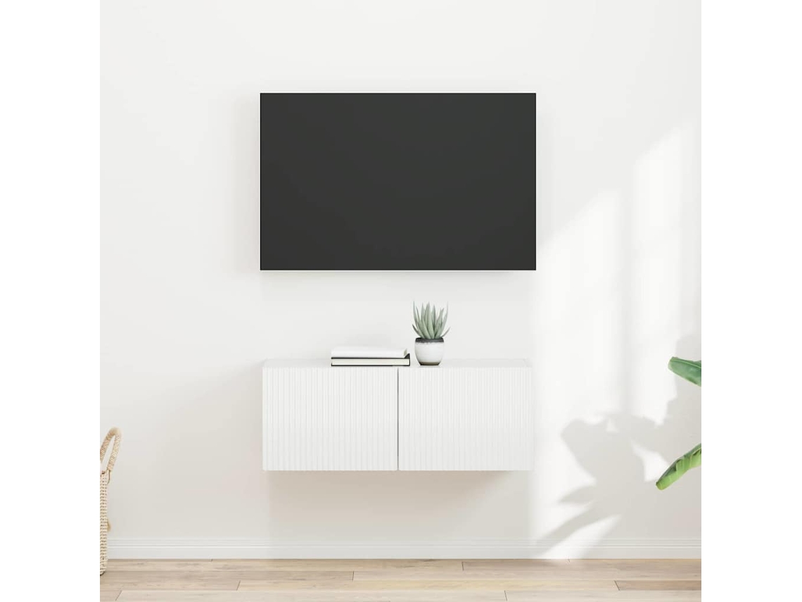 Vidaxl Armário De Tv De Parede 2 Unid. Branco Brilhante