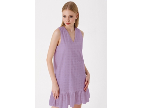 Vestido Unissexo MT CLOTHES Fluido Sin Mangas Talla Algodão Roxo (Casal)