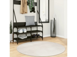 Vidaxl Tapete De Pelo Curto Iza Visual Escandinavo Ø 120 Cm Cor Creme