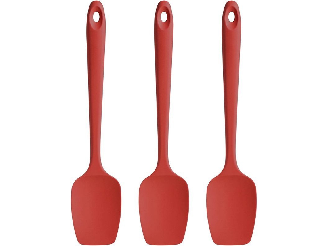 2026 conjunto de Espátulas de Silicone, Inox, Resistente a Calor Até 600°f, Utensílios de Cozinha para Bolo (vermelho)