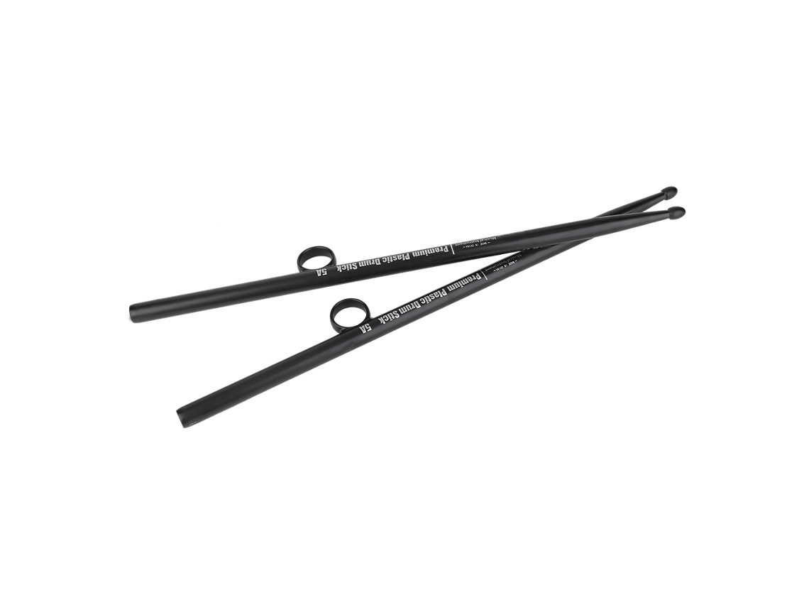 Conjunto de 2 Baquetas Resistentes em Abs Antiderrapantes para Iniciantes em Instrumentos Musicais AQUAFORGE (preto)