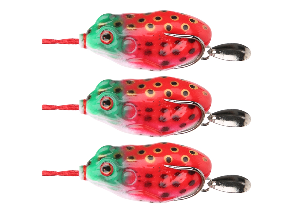 Sequin Frog Fishing Soft Bait, Lifelike Fish Lure, For Snakehead Fishing, Fishing Tackle Bait 5.5cm/13g (3 Pieces Sold As A Set) 2