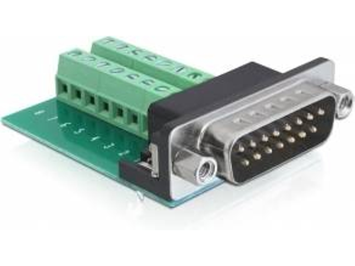 Cabo Adaptador DELOCK Sub-D 15 pin Gameport para 16 pin Terminal block Verde