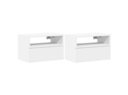 Wall-mounted Bedside Cabinet, Wall-mounted Bedside Cabinets Vidaxl Branco Madeira Processada (n/a)