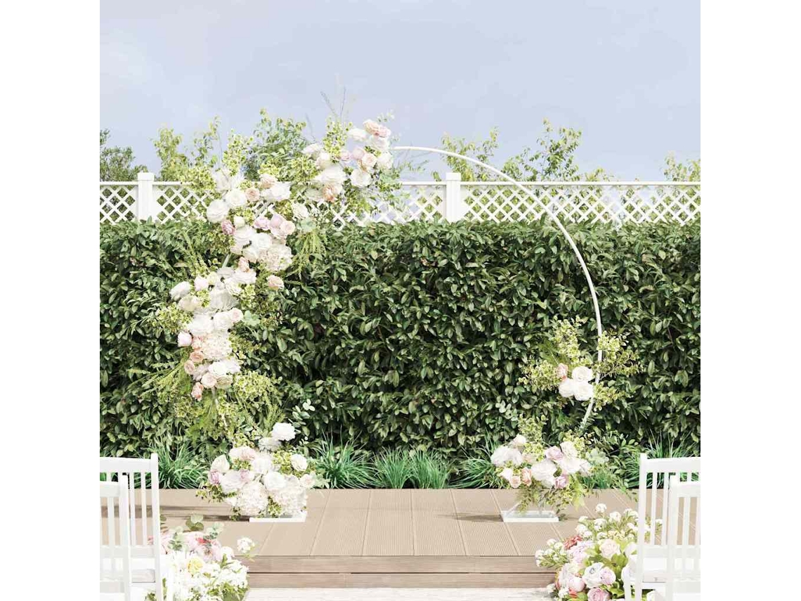 Vidaxl Arco De Casamento Branco 220 X 45 X 200 Cm Aço