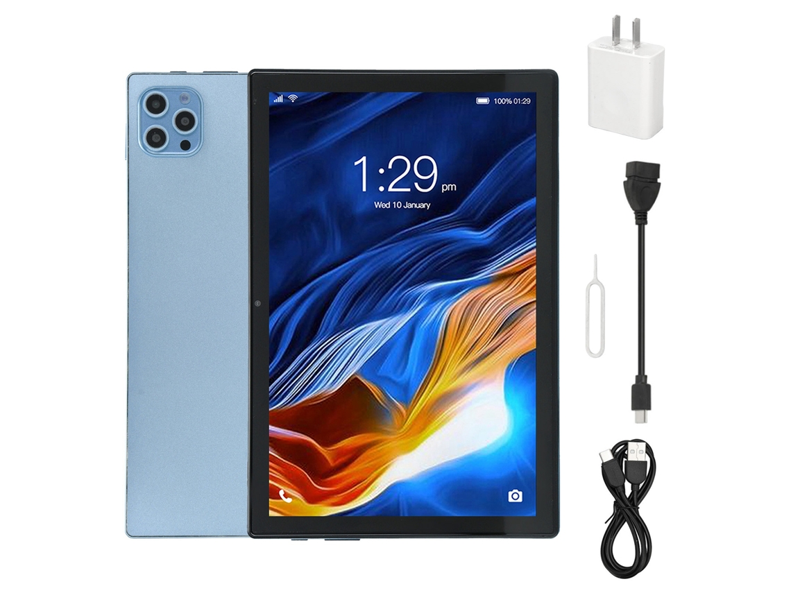 Tablet (wifi De Banda Dupla, Com Chamada) Tela De 10,1 Polegadas Android 12.0 Rede 4g 6gb+128gb Azul