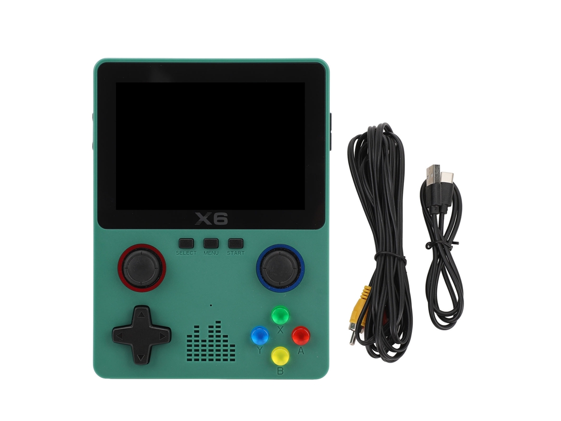 Handheld Game Console Supports Two Players Dual Joystick 3.5 Inch Hd Ips Color Display 2000mah Handheld Game Player For Leisure Entertainment Green
