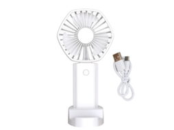 Ventilador Portátil Usb Recarregável 3 Velocidades Branco
