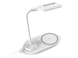 Lâmpada Led + Base Carga Sem Fios Qi Branco Carregadorescabos