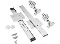 Trilhos De Aço Articulados Ocultos Para Portas Armário, Suaves E Silenciosos, Conjunto De Trilhos Invisíveis Para