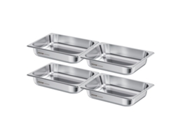 Recipiente para alimentos Vevor Gastronorm de aço inoxidável tamanho 1/2, pacote com 4, 3,8 L