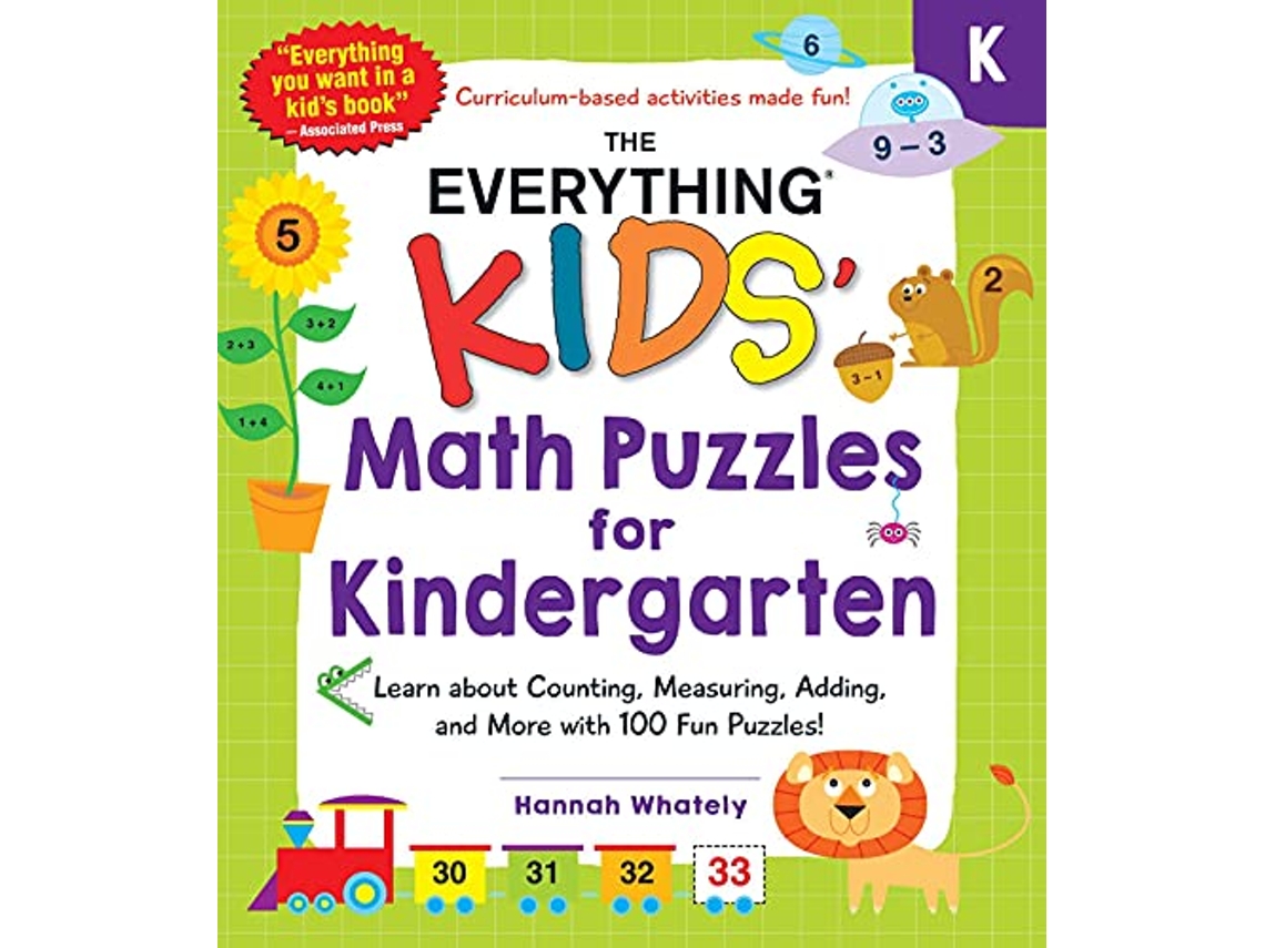 Livro Everything Kids Math Puzzles for Kindergarten de Hannah Whately (Inglês)