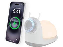 Carregador Sem Fios Magnético SFUSHOS com Luz de Presença em Forma de Caracol, Compatível com Iphone (branco)