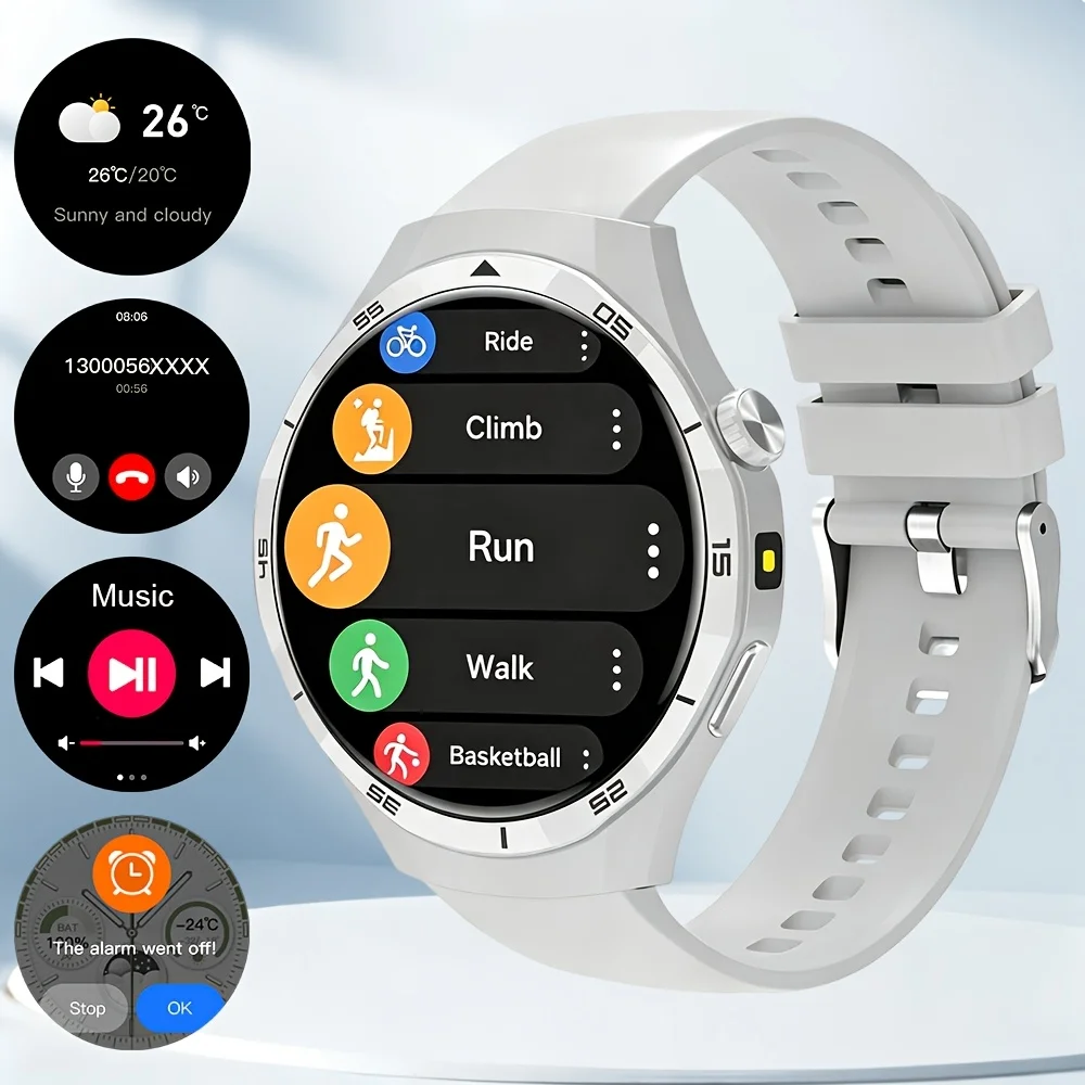 (prateado) Smartwatch Com Tela Sensível Ao Toque Hd De 1,5 Polegadas E Múltiplos Modos Esportivos