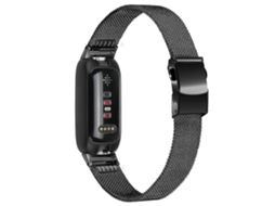 Compatível com pulseira de relógio inteligente Fitbit Inspire 3, pulseira de laço milanês, pulseira de substituição de aço inoxidável com fivela preta Ly Ebike