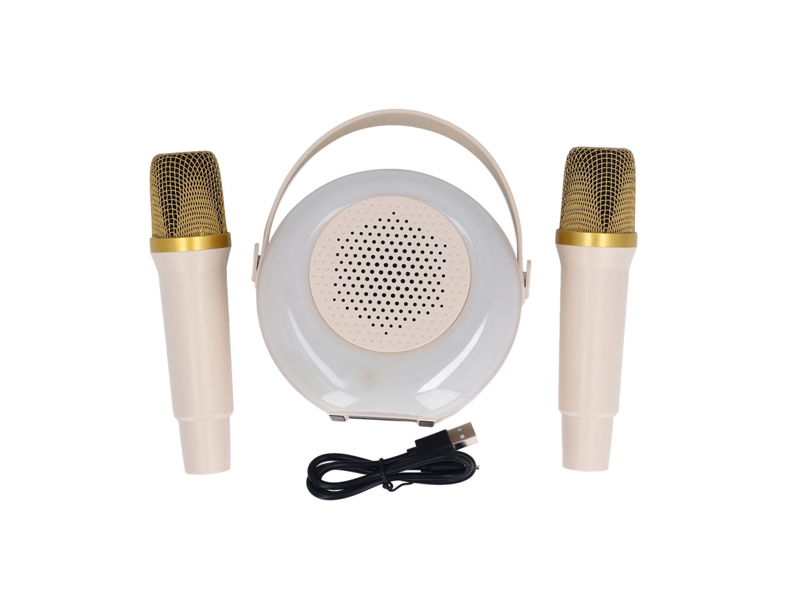 Mali mini Máquina de Karaokê Portátil Bluetooth com 2 Microfones Sem Fio para Crianças
