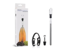 Conjunto De 2 Resfriadores De Vinho Em Aço Inoxidável Com Haste E Aerador sc