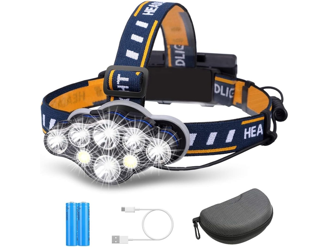 Kit com 2 Lanternas de Cabeça BRILVIBERA 2000 Lúmens, 10 Modos