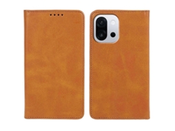 Capa Tkdaddy Para Oneplus 13t 5g Com Capa Magnética Forte De Couro Pu, Textura De Bezerro, Cáqui
