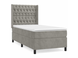 Box Spring Bed, Box Spring Beds Vidaxl Cinzeto Veludo (90 X 190 Cm)