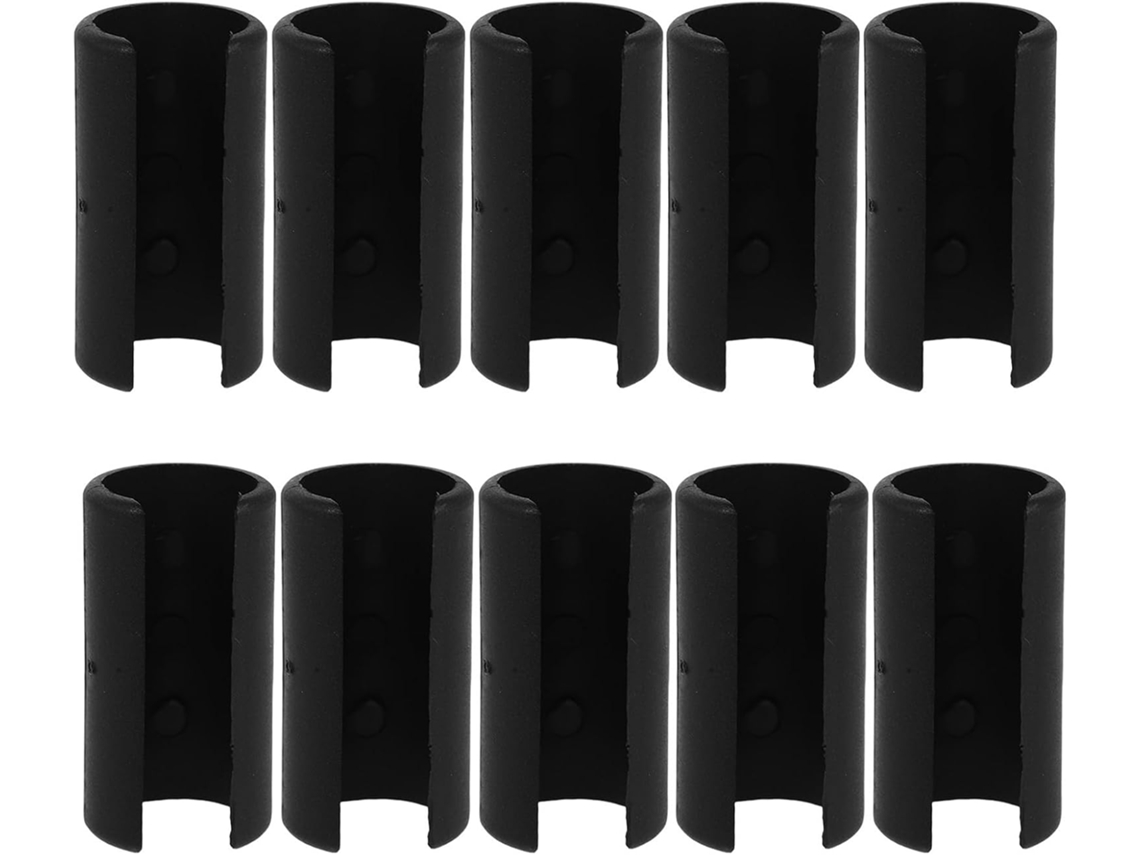 Protetores Para Pés De Cadeira Até 22mm 20 Unidades, Formato Aberto, Encaixe Por Pressão, Plástico Preto, Adequados Para