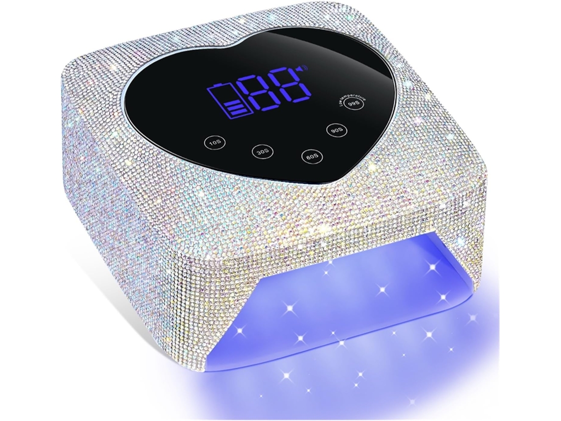 Lâmpada UV SFUSHOS profissional recarregável com 30 LEDs e diamantes, 72W