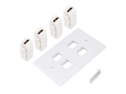 Placa De Parede Hdmi Com 4 Portas Buckle Coupler Cover Para Áudio E Vídeo Hdtv