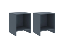 Bedside Cabinet, Bedside Cabinets Vidaxl Cinzeto Madeira De Pinho (n/a)