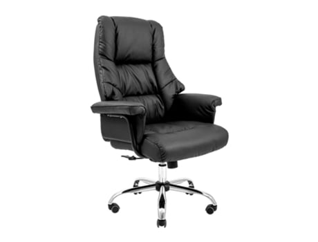 Cadeira De Escritório Rondi Congress Chrome M 2 Wide Anyfixwide Inclinável Em Pu Preta