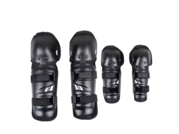 Kit de Quatro Peças para Proteção de Joelho e Cotovelo de Moto Preto AOZORZ