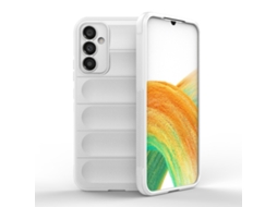 Capa Halinuia Para Samsung Galaxy A34 5g Magic Shield Tpu Flanela Branca (proteção Integral, Interior Em Flanela)