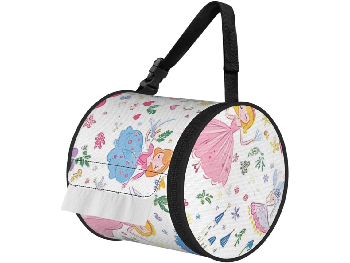 Porta Papel Higiênico Portátil Com Alça Ajustável Em Formato De Princesa, Com Design De Castelo E Coração, Ideal Para