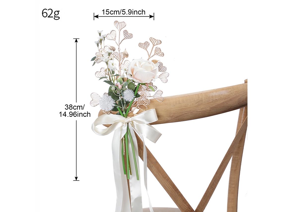 Flores Para Costas De Cadeira Simuladas Branco Leite Casamento Ocidental
