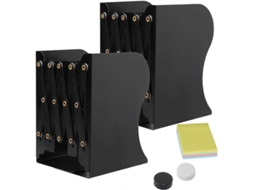 Omni apoyabooks Metálicos Ajustables Expandibles Resistentes para Estanterías Y Escritorio, 2 Piezas Negras
