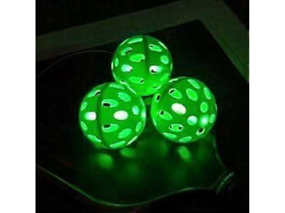 Bolas de pickleball com luz LED, pacote de 4, padrão USAPA, 40 furos, verde CHARM